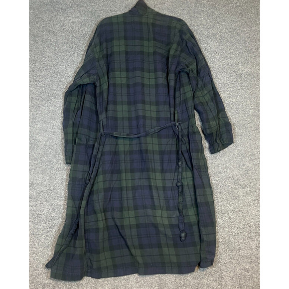 Polo Ralph Lauren Robe Mens Small/Medium Green Black Watch Plaid Tartan Vtg - Picture 8 of 13